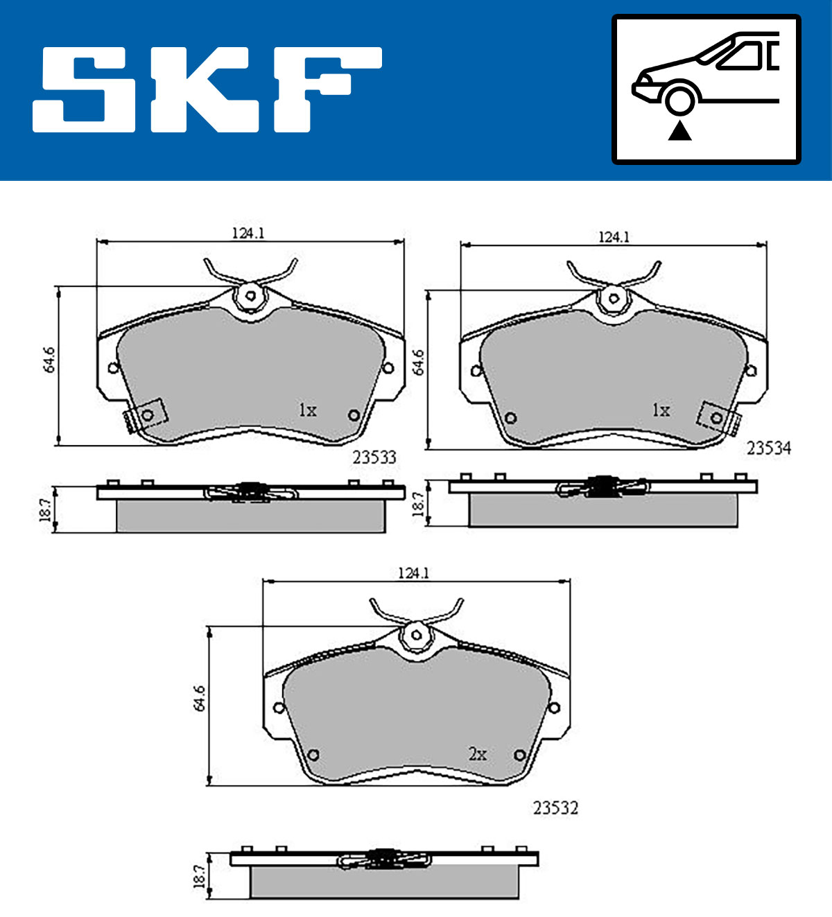 Set placute frana,frana disc VKBP 80605 A SKF